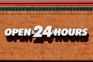 Open 24 Hours Signage