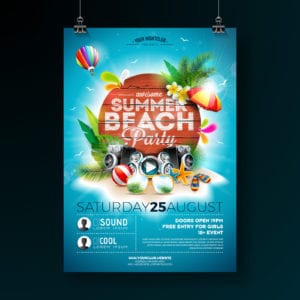 Vector Summer Beach Party Flyer Design