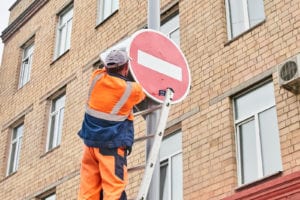 installation of the new prohibition sign